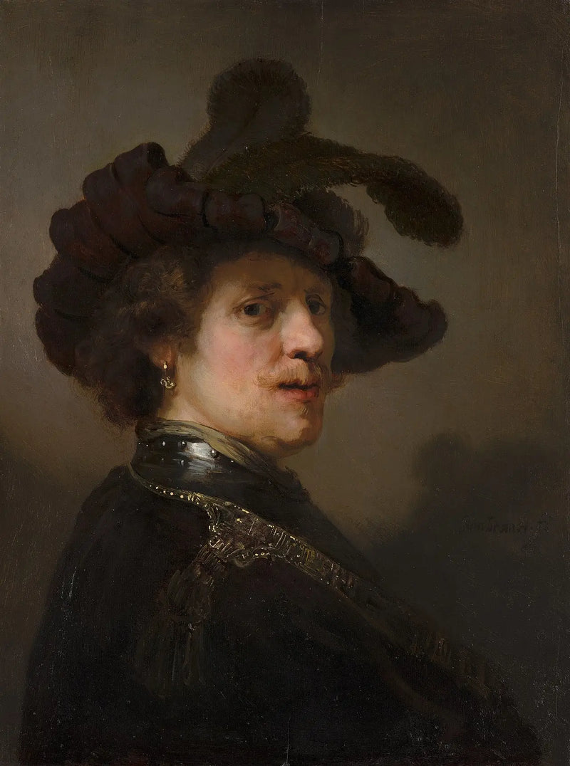 Mann med fjærhatt - Rembrandt