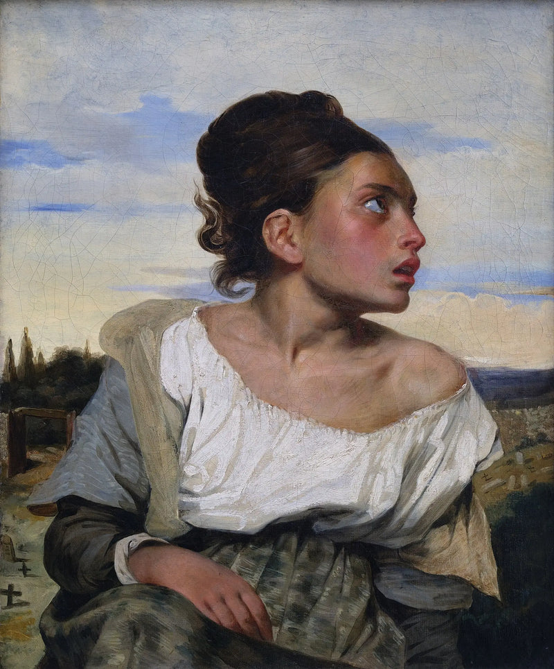 Ung foreldreløs på kirkegården - Eugène Delacroix