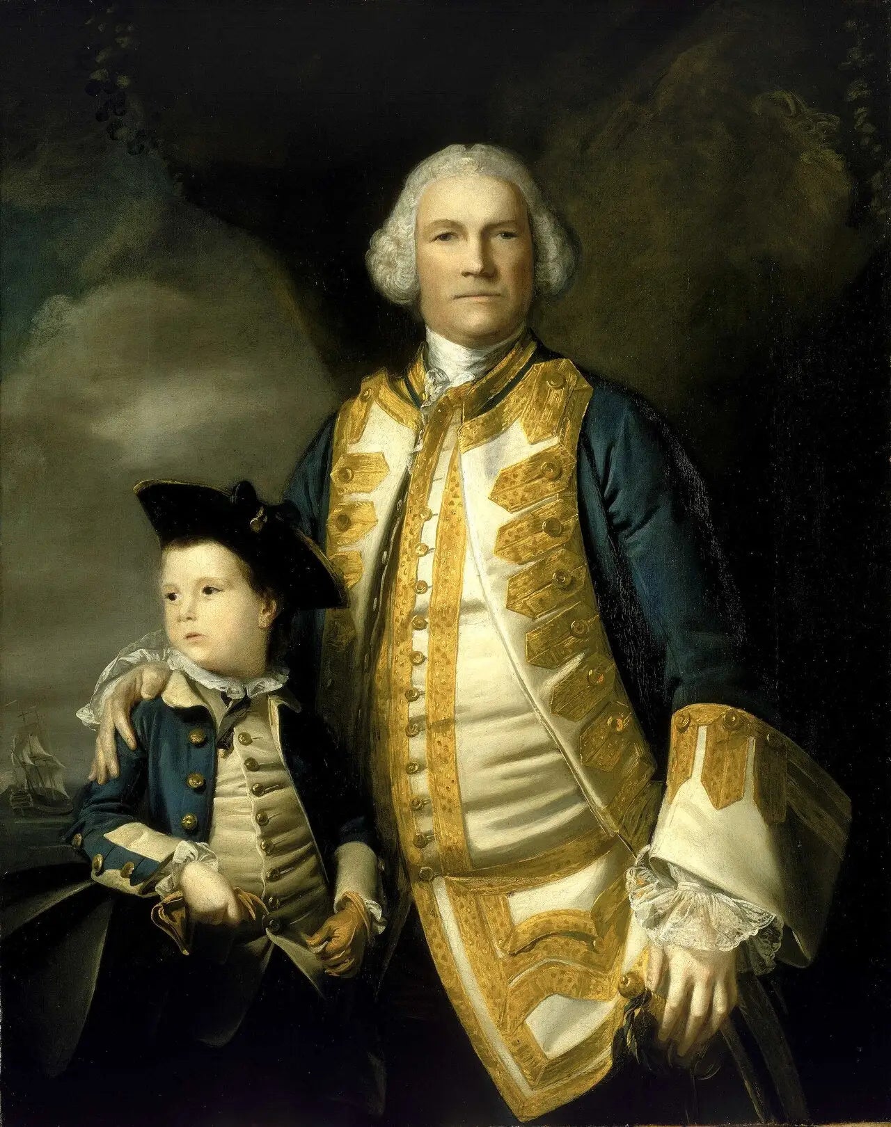 L’amiral Francis Holburne 1704-1771 et son fils Sir Francis 4e baronnet 1752-1820 - Joshua Reynolds - Alpha Reproduction