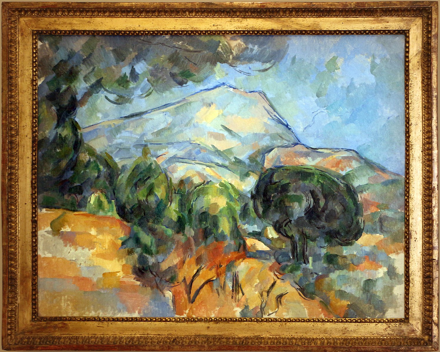 Den hellige fjell Sainte-Victoire over veien til Tholonet (med parasollfuru) - Paul Cézanne