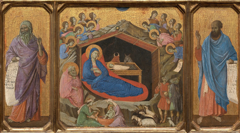 Julebarnet med profetene Jesaja og Esekiel - Duccio di Buoninsegna
