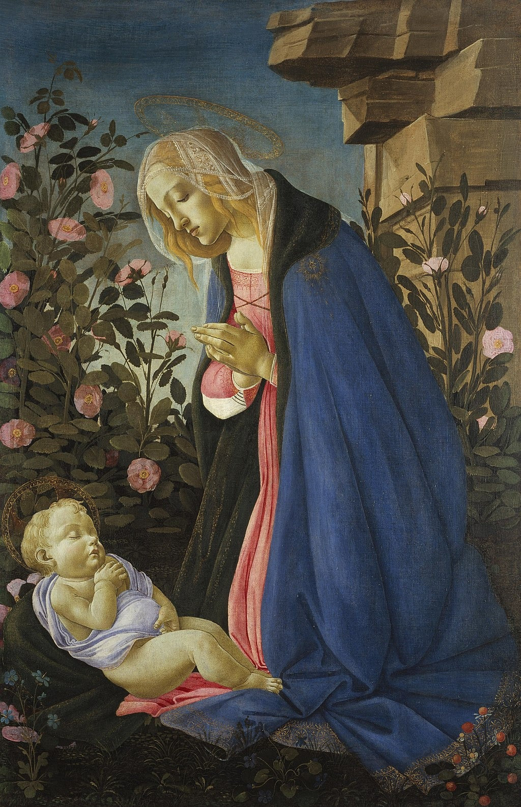 Jomfruen som tilber den sovende Jesusbarnet - Sandro Botticelli