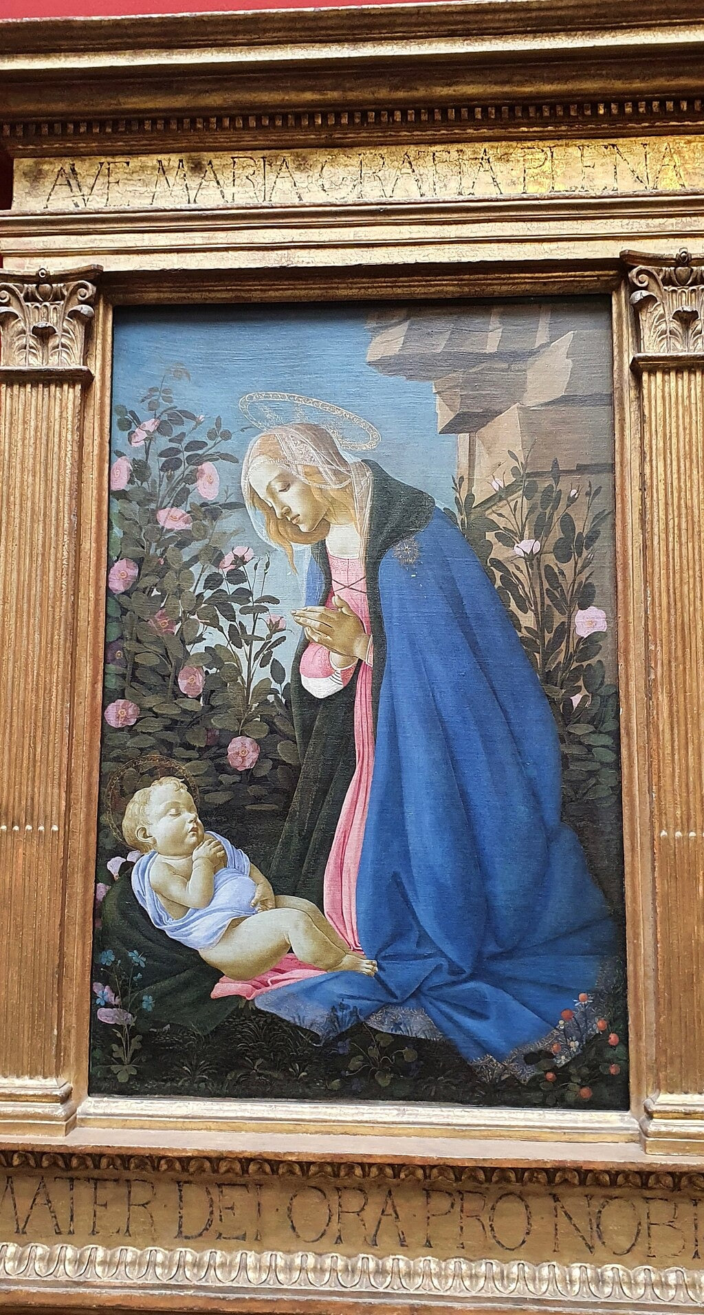 Jomfruen som tilber den sovende Jesusbarnet - Sandro Botticelli