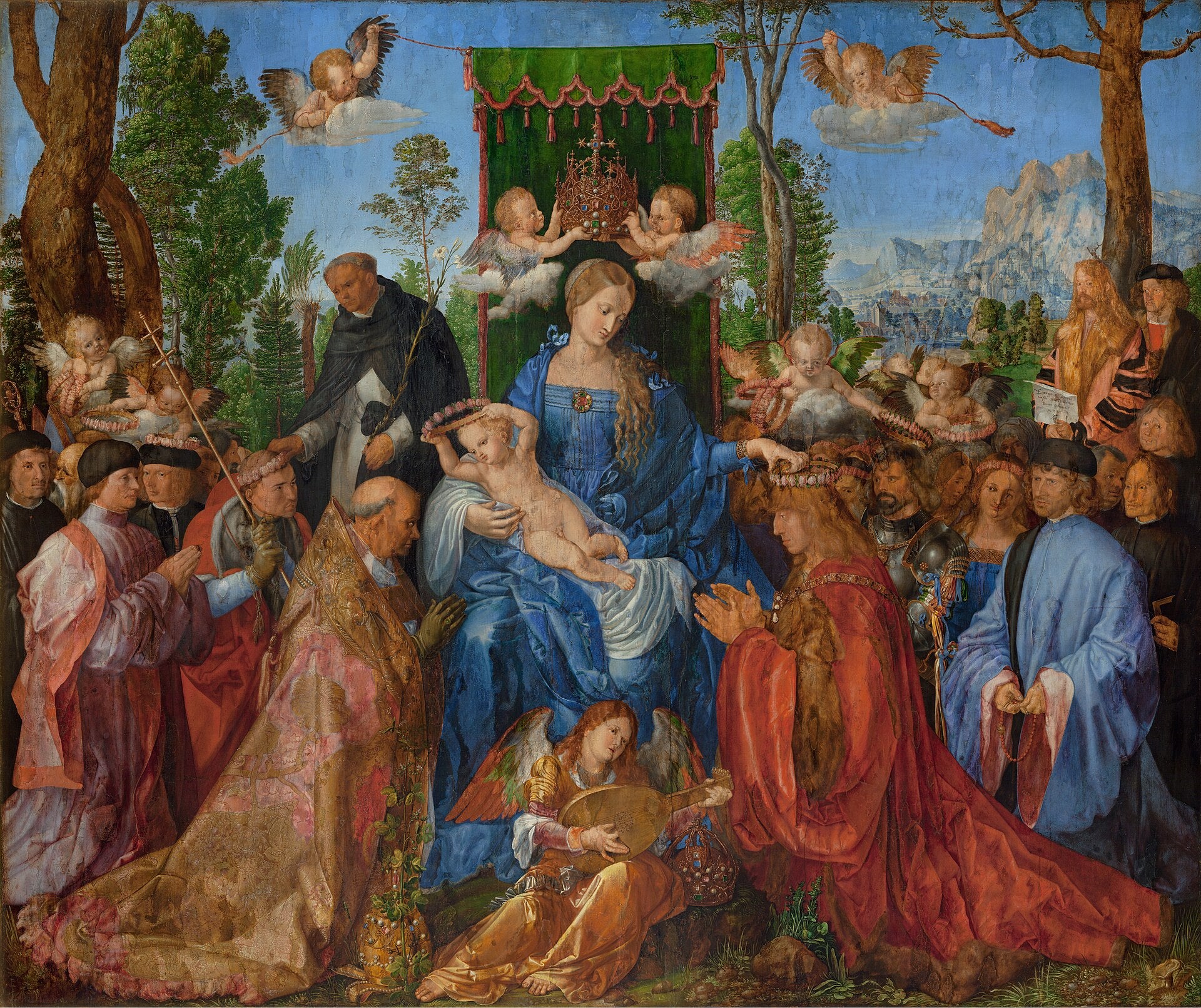 Jomfruen av rosenkransen - Albrecht Dürer