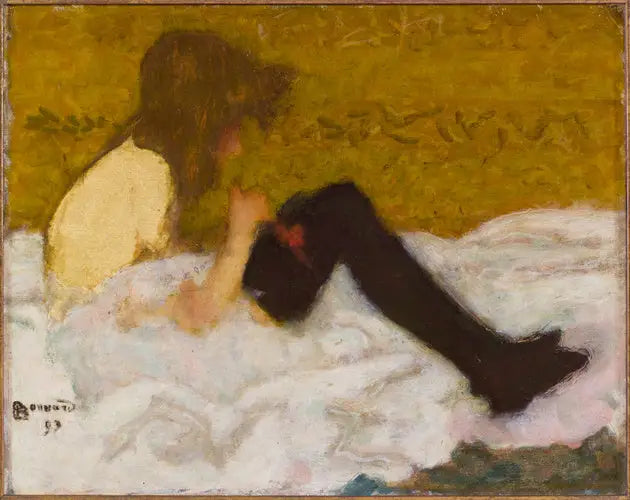 Den unge jenta med svarte strømper - Pierre Bonnard