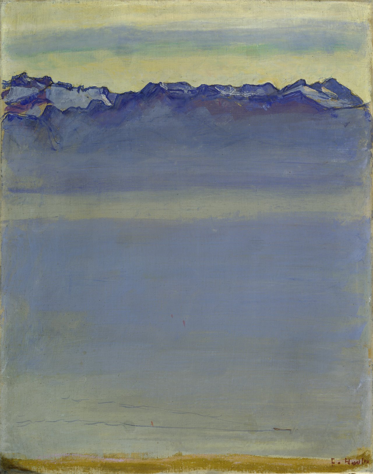 Le lac Léman avec les Alpes savoyardes - Ferdinand Hodler - Alpha Reproduction