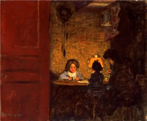 Reproduction du tableau « Le repas du soir - Pierre Bonnard » par Alpha Reproduction en peinture à l’huile