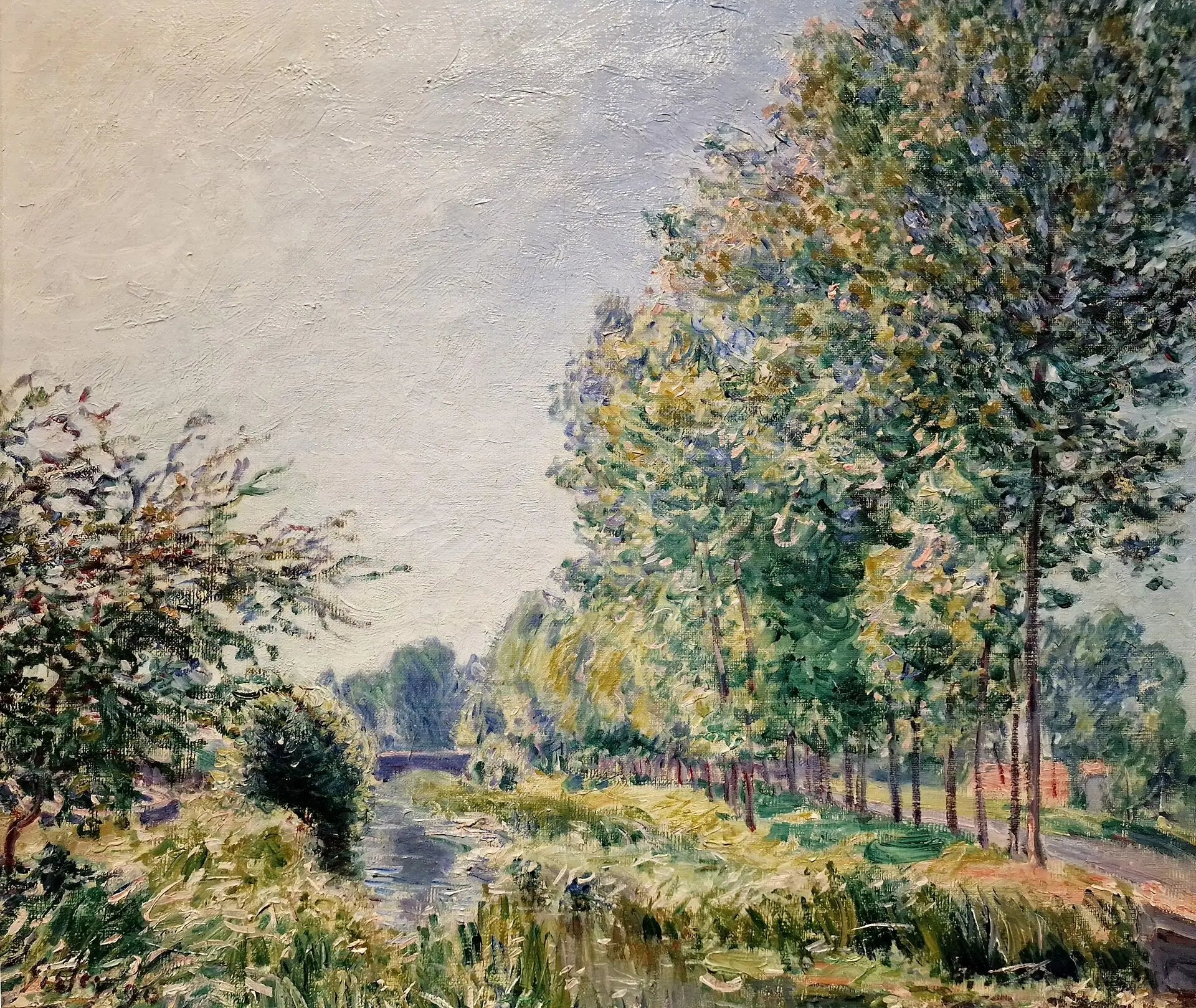 Reproduction du tableau « Les bords de l'Orvanne. Effet du matin - Alfred Sisley » par Alpha Reproduction en peinture à l’huile