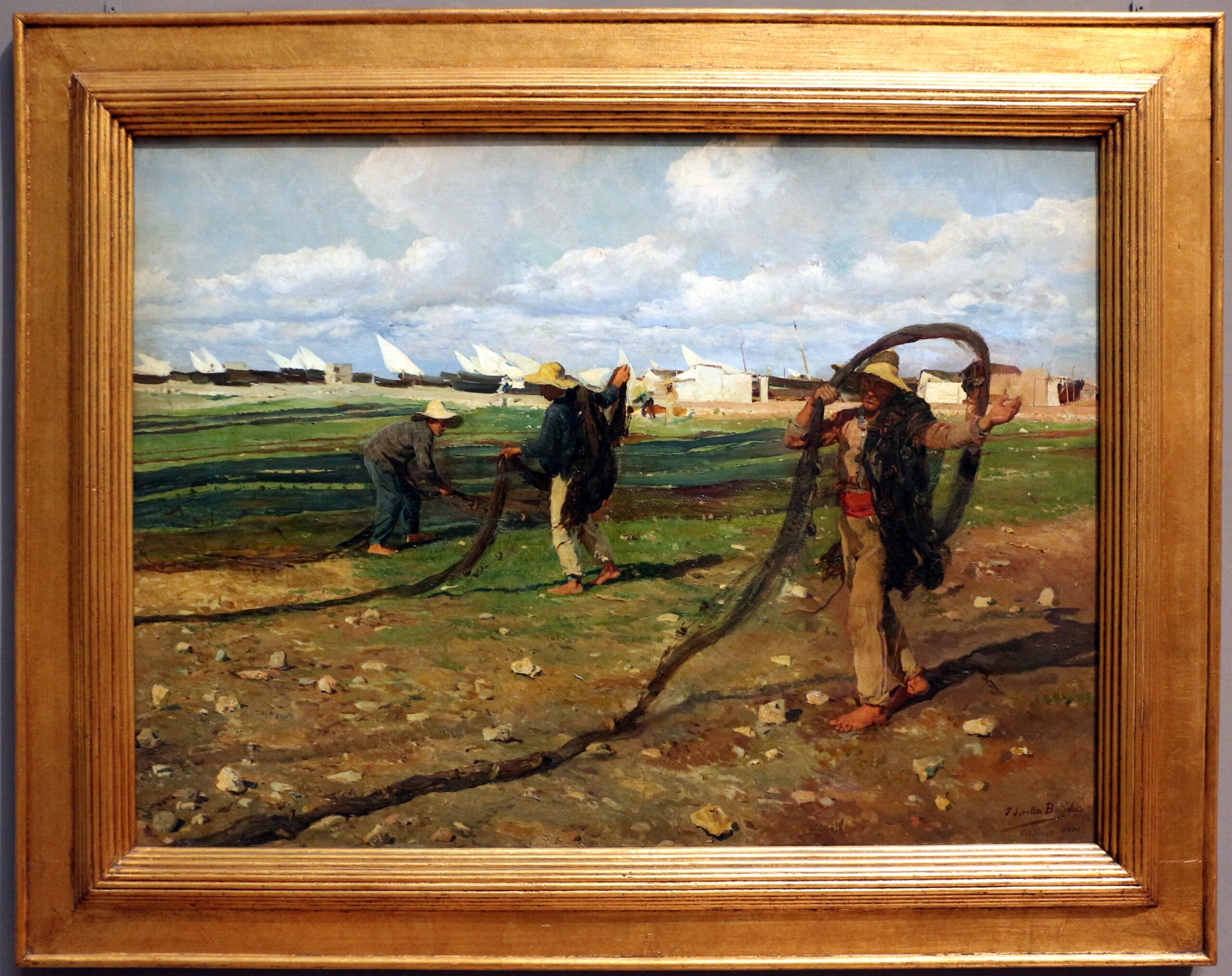 Fiskerne samler inn garnene sine - Joaquín Sorolla