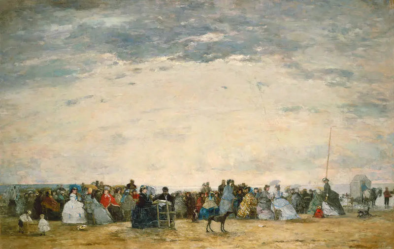 Ferierende på stranden i Trouville - Eugène Boudin