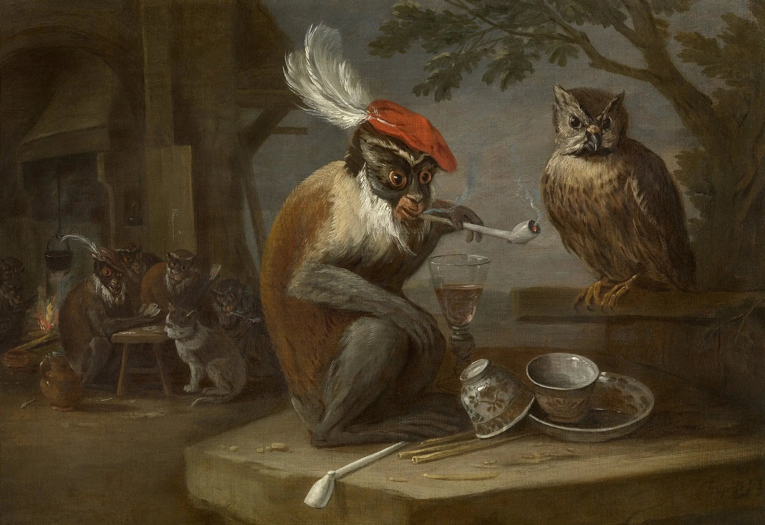 Le tour du singe - David Teniers le Jeune - Alpha Reproduction