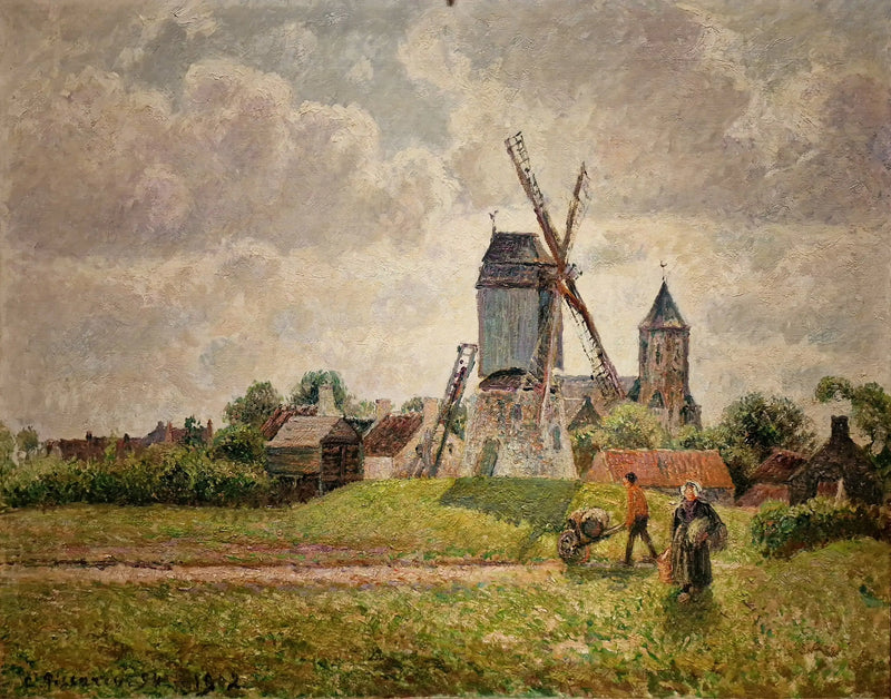 Den gamle møllen i Knokke - Camille Pissarro