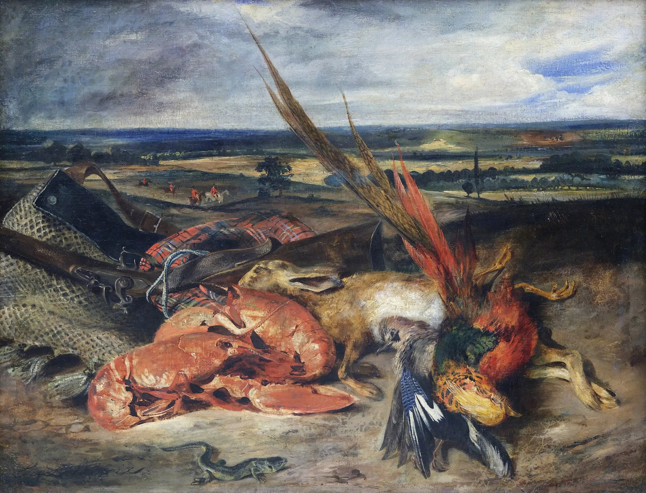 Reproduction du tableau « Nature morte au homard - Eugène Delacroix » par Alpha Reproduction en peinture à l’huile