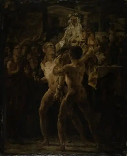 Reproduction du tableau « Ovation d'Homère, esquisse. Sujet antique - Théodore Géricault » par Alpha Reproduction en peinture à l’huile