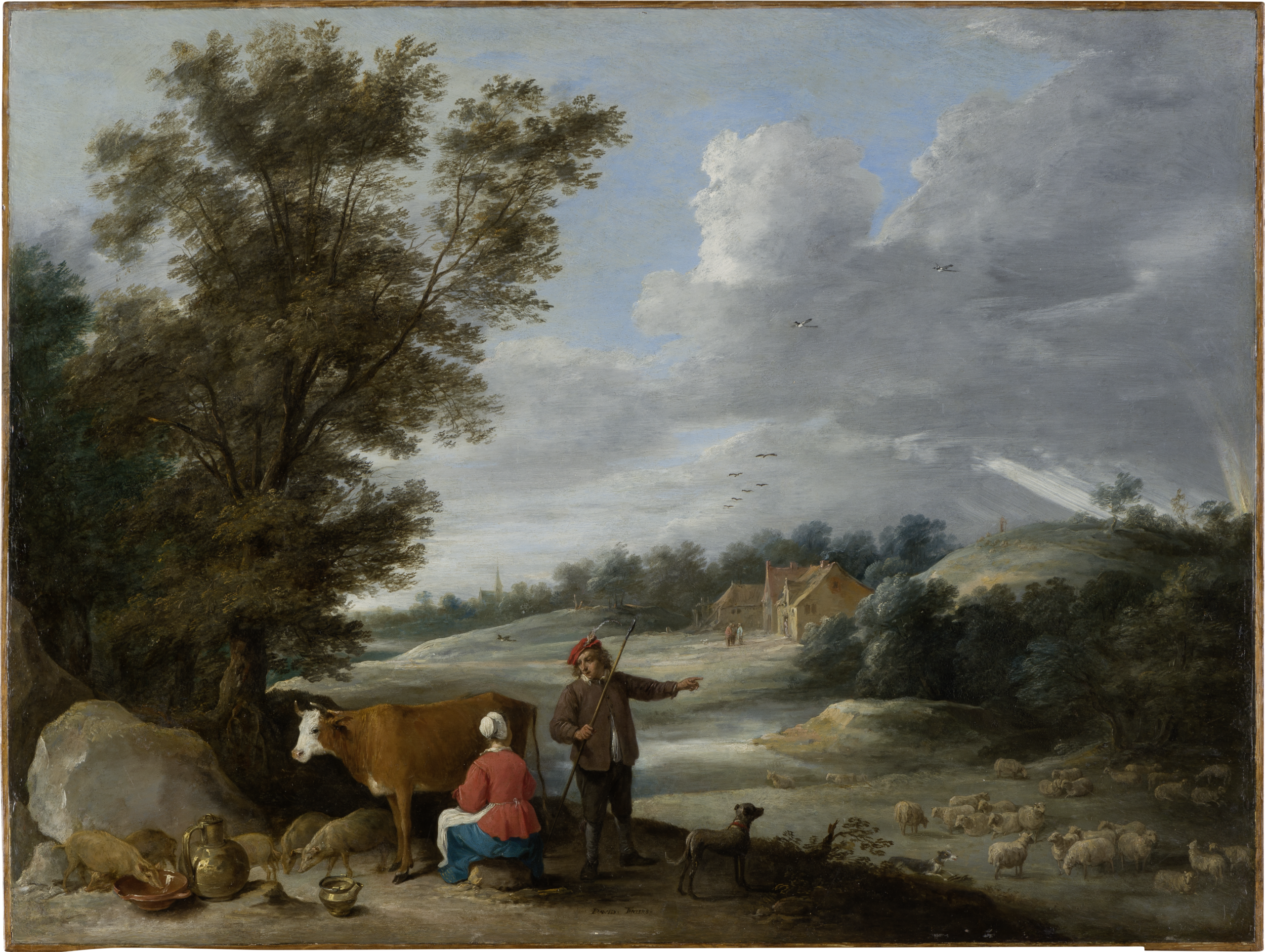 Paysage avec laitière et berger - David Teniers le Jeune