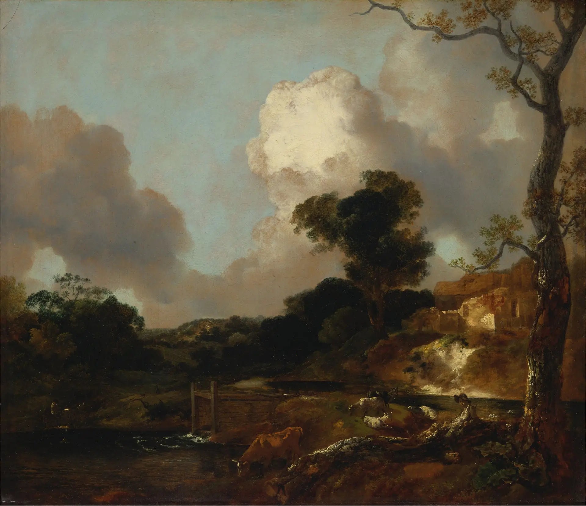 Paysage avec ruisseau et barrage - Thomas Gainsborough - Alpha Reproduction