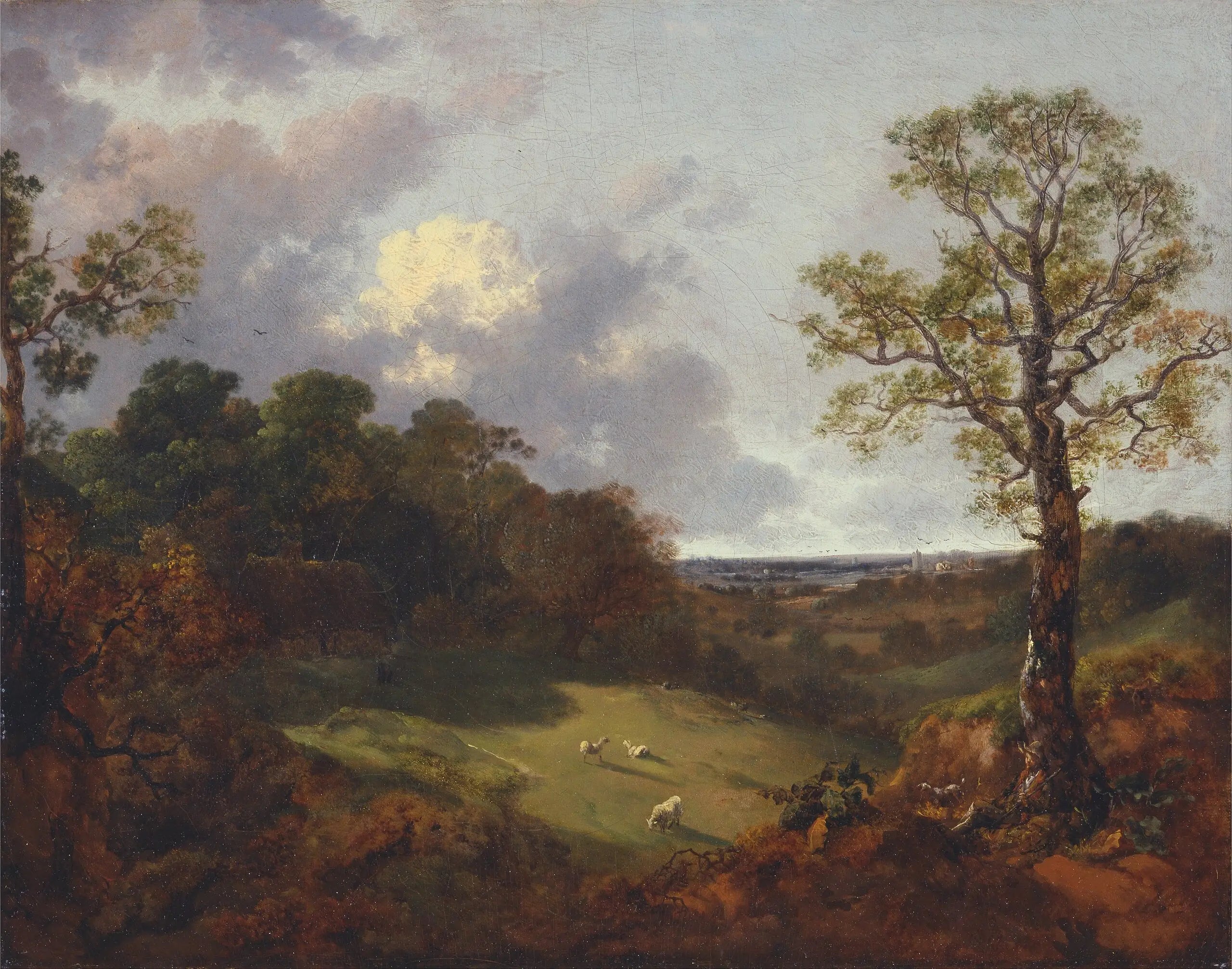 Paysage boisé avec un chalet et un berger - Thomas Gainsborough - Alpha Reproduction