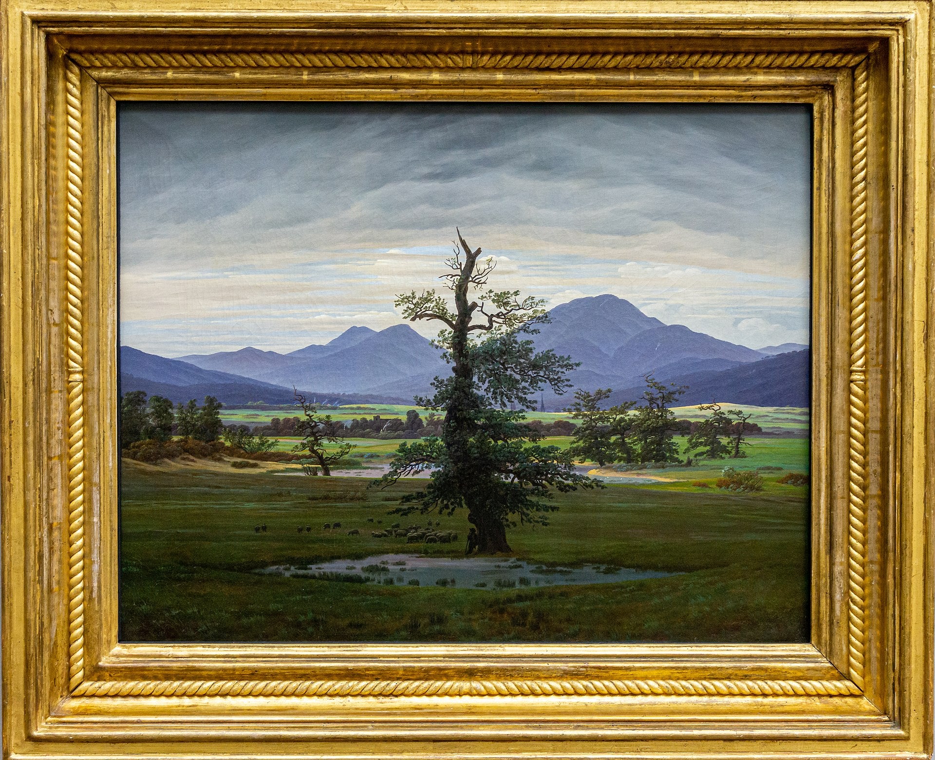 Landskap med landsby, om morgenen - Caspar David Friedrich