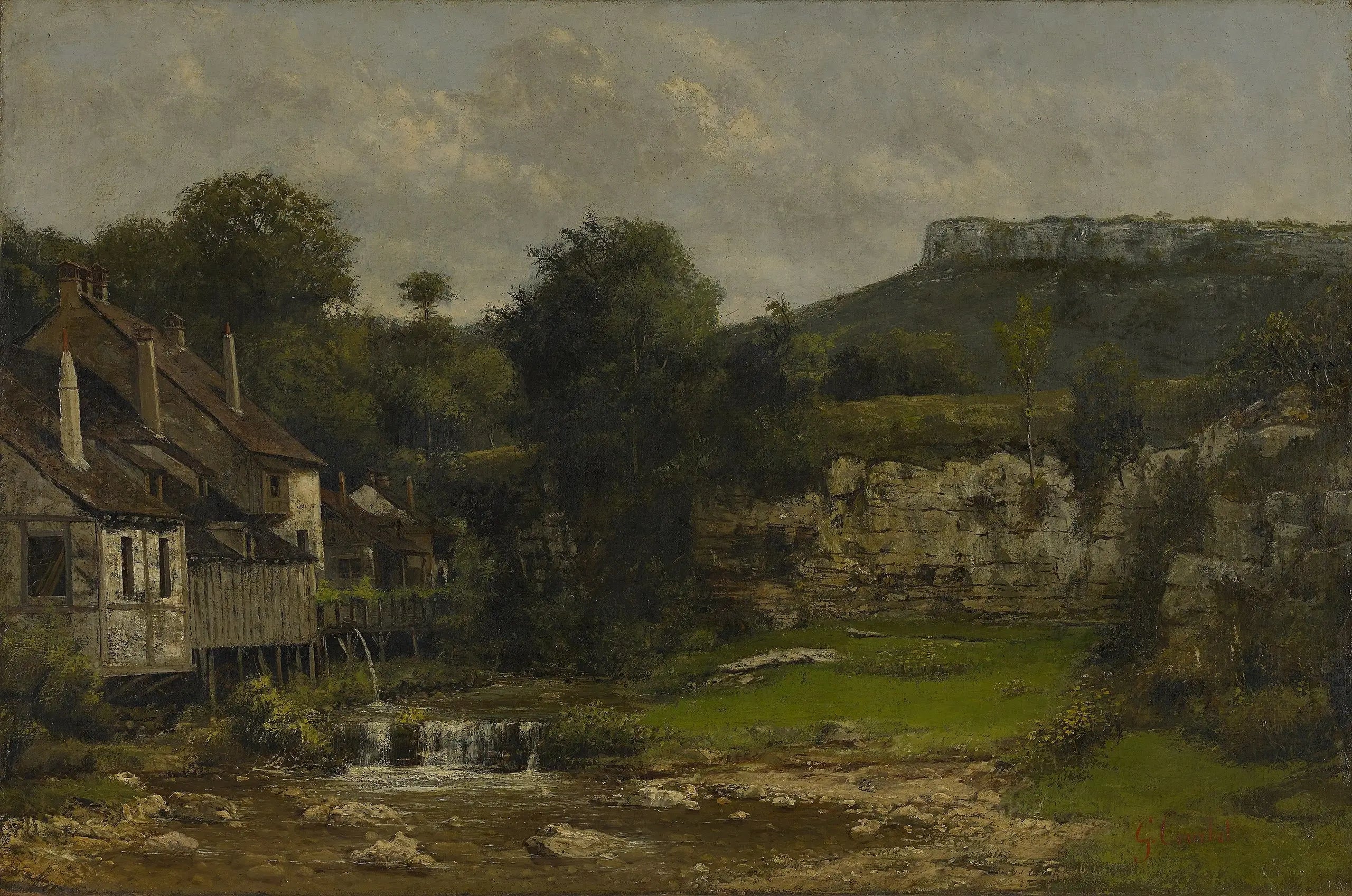 Paysage du Doubs le moulin - Gustave Courbet - Alpha Reproduction