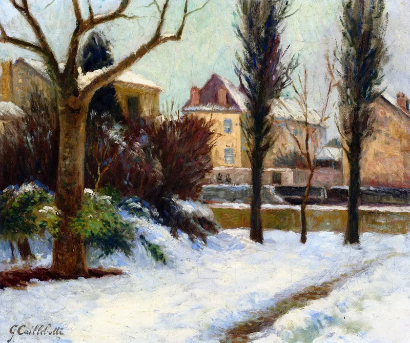 Snødekt landskap - Gustave Caillebotte