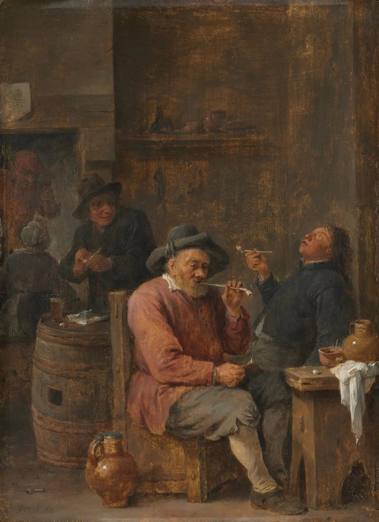 Paysans fumant dans une auberge - David Teniers le Jeune - Alpha Reproduction