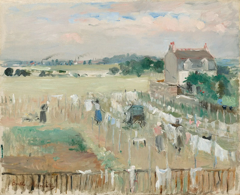 Vaskekvinne med klesstativ - Berthe Morisot