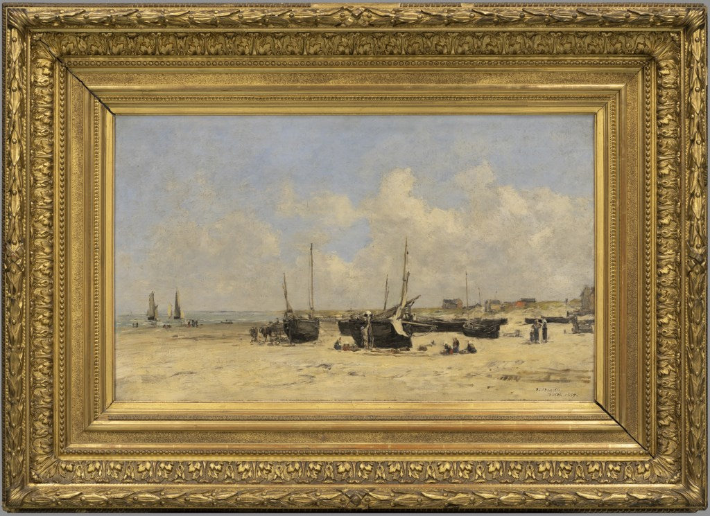 Berck-stranden ved lavvann - Eugène Boudin