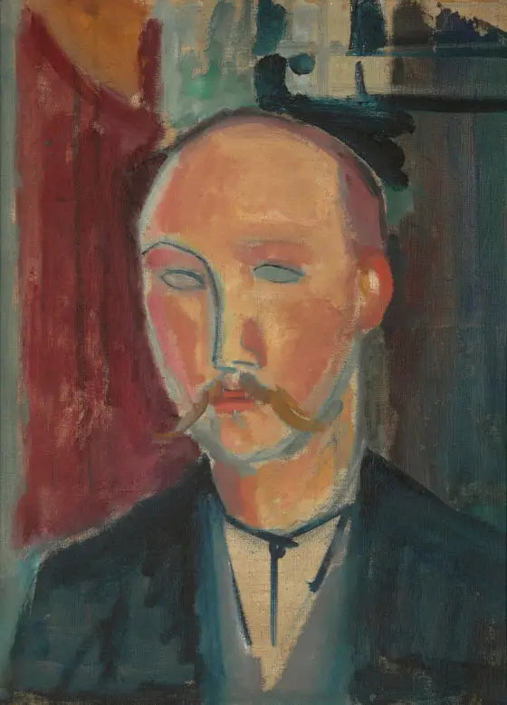 Portrett av en mann med bart - Amedeo Modigliani