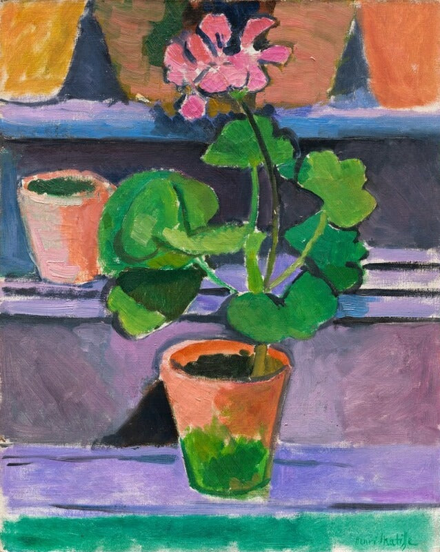 Reproduction du tableau « Pot de géraniums - Henri Matisse » par Alpha Reproduction en peinture à l’huile