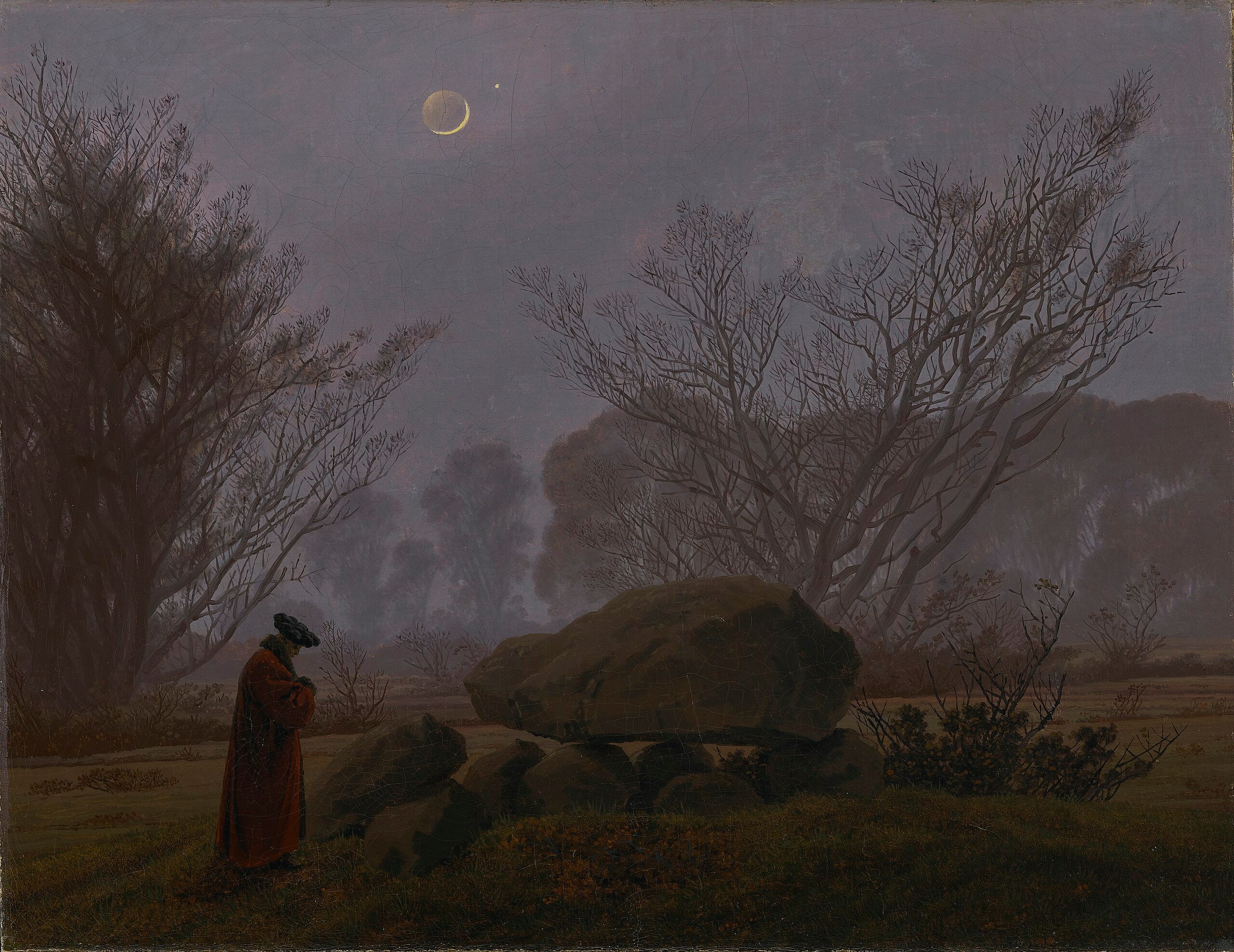 Spasertur ved skumring - Caspar David Friedrich