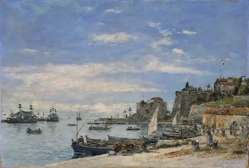 Reproduction du tableau « Quai de Villefranche - Eugène Boudin » par Alpha Reproduction en peinture à l’huile