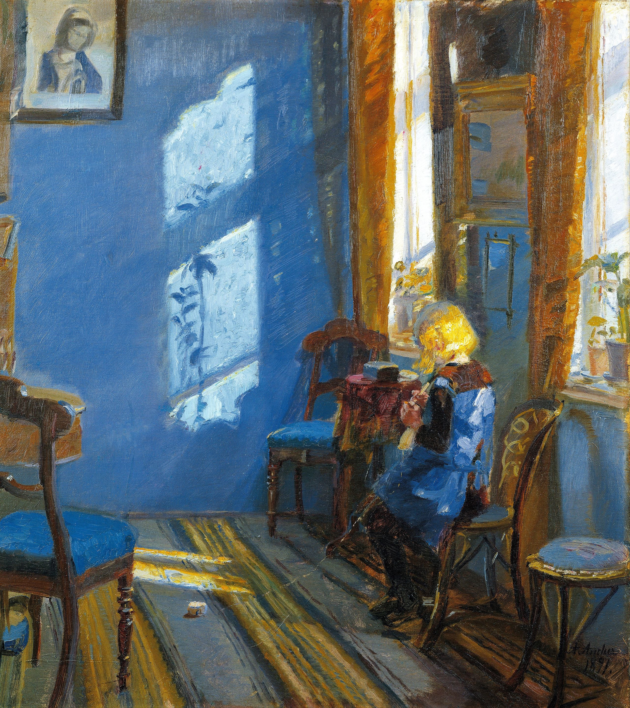 Rayonne de soleil dans la pièce bleue - Anna Ancher - Alpha Reproduction