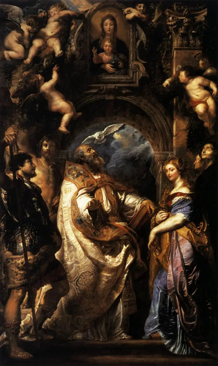 Saint Grégoire le Grand avec des saints - Peter Paul Rubens - Alpha Reproduction