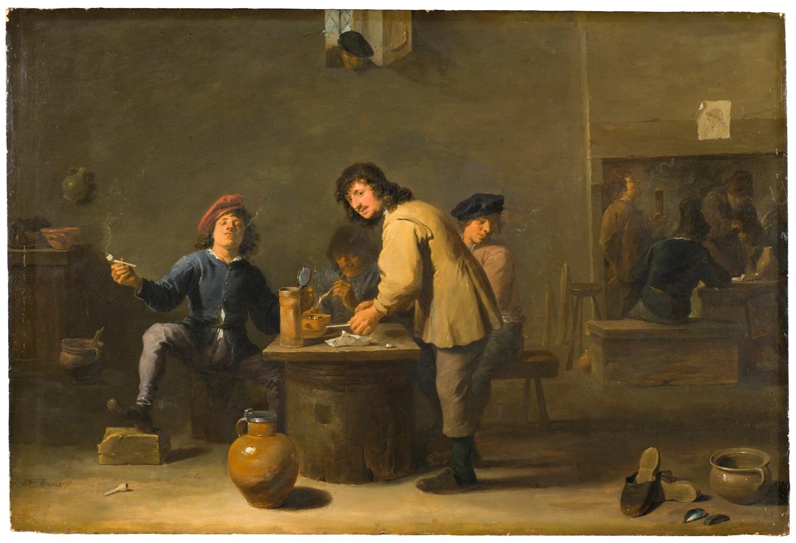 Scène de taverne avec fumeurs de pipe - David Teniers le Jeune - Alpha Reproduction