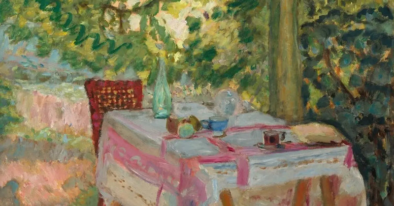 Bord dekket i en hage - Pierre Bonnard