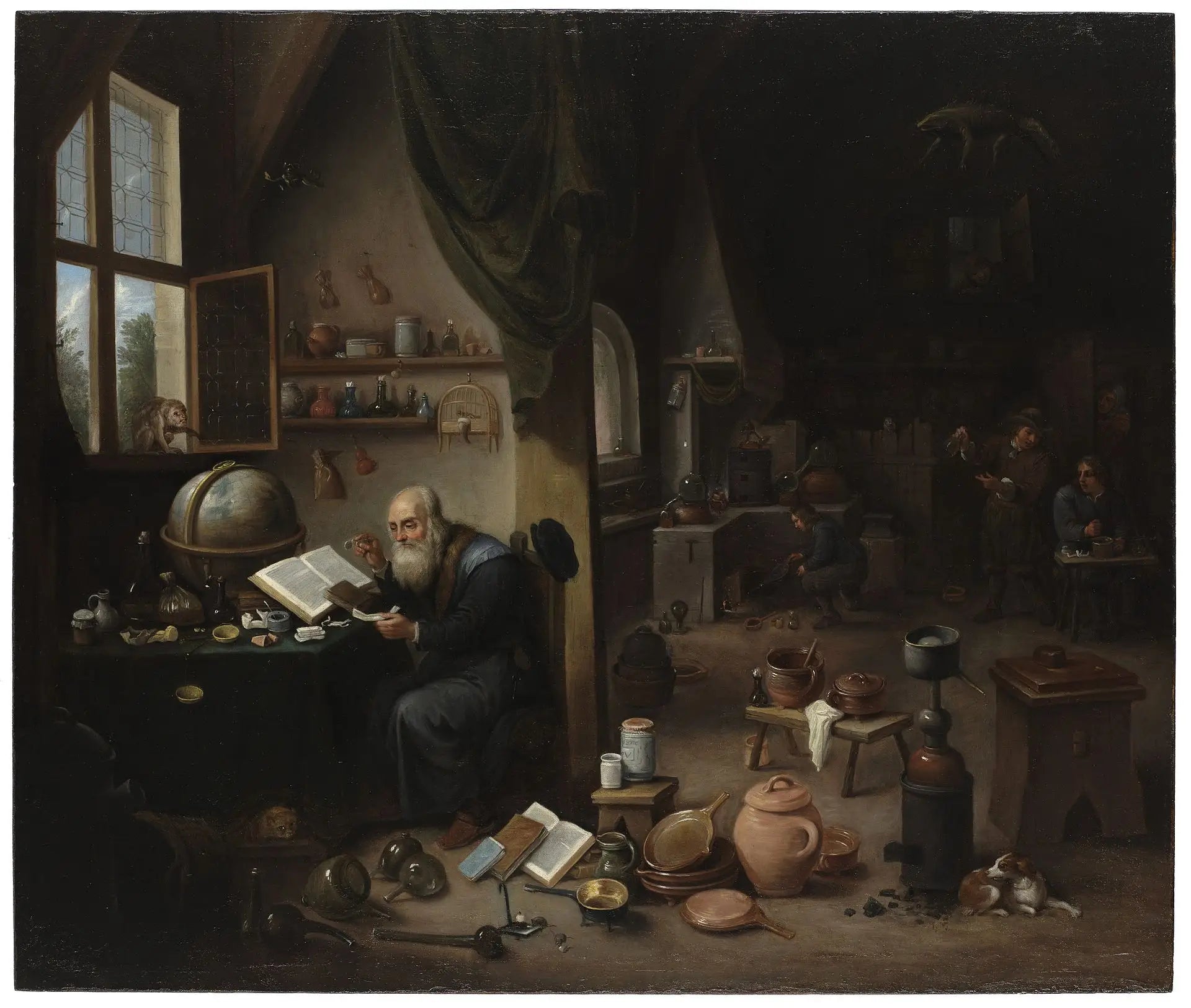 Un alchimiste dans son laboratoire. - David Teniers le Jeune - Alpha Reproduction