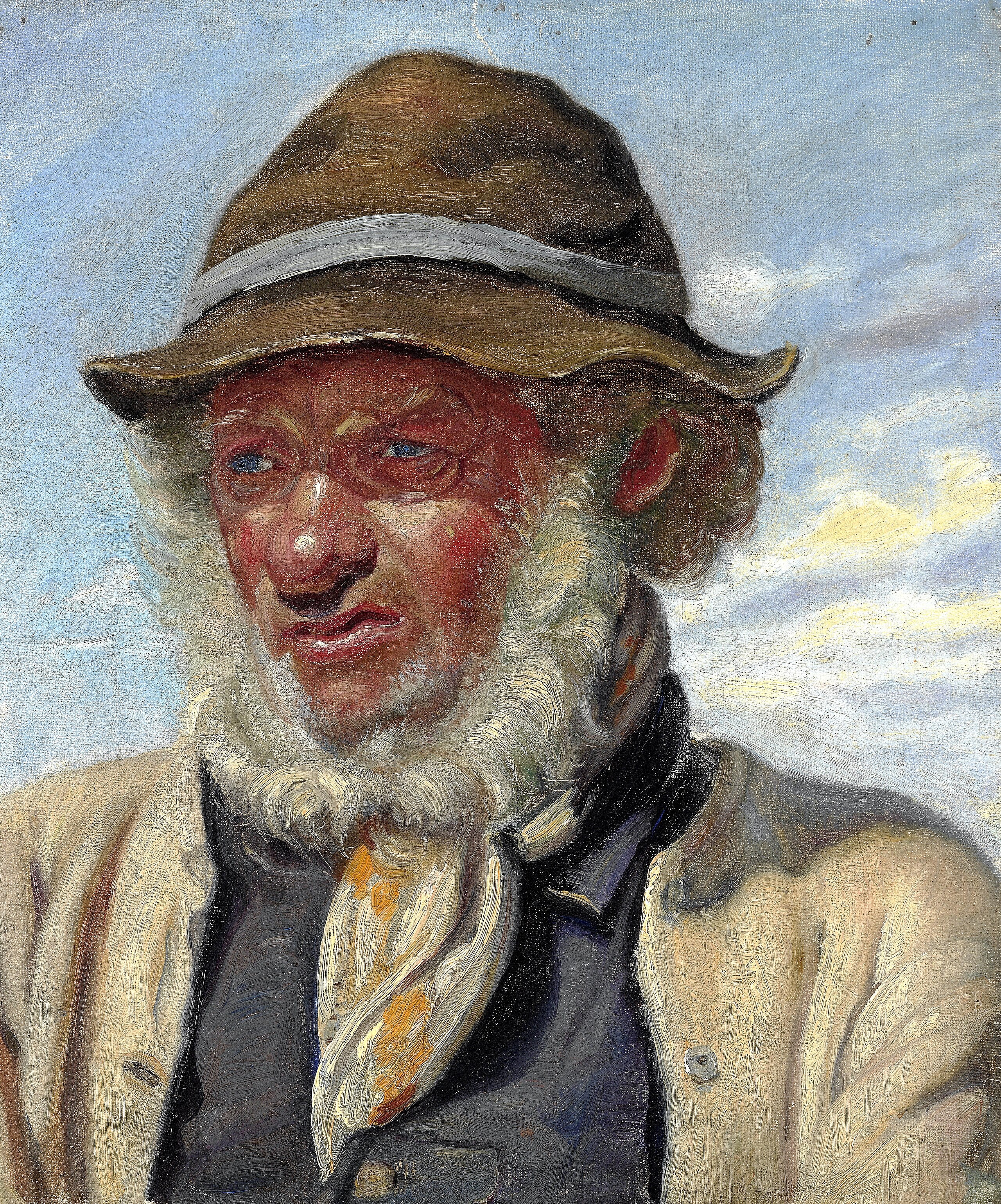Un pêcheur de Skagen avec une barbe fournie. - Michael Peter Ancher