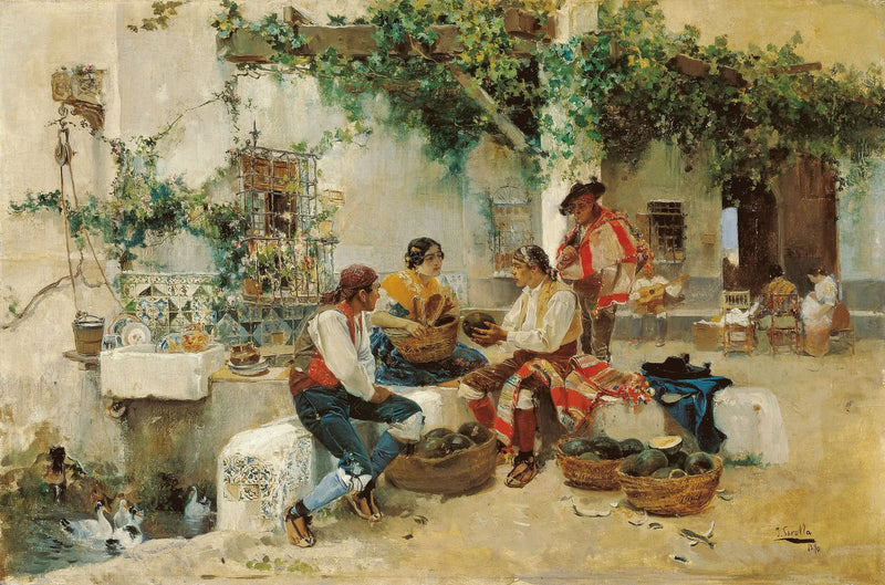 Salg av meloner - Joaquín Sorolla