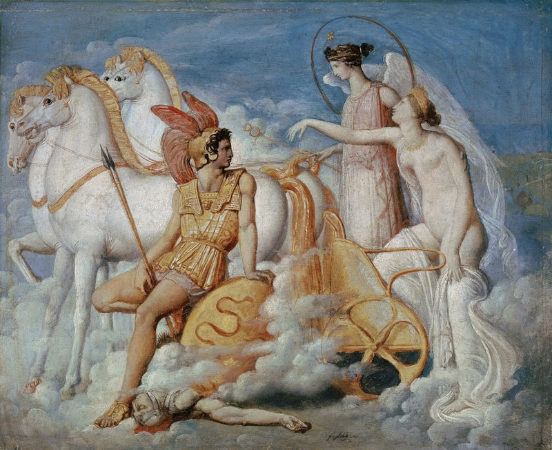 Venus, såret av Diomedes, vender tilbake til Olympus - Jean-Auguste-Dominique Ingres
