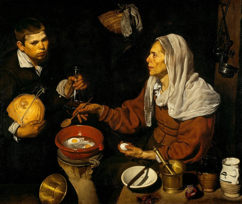 Gammel kvinne som steker egg - Diego Velázquez