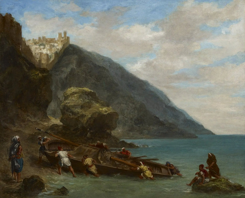 Utsikt over Tanger fra havkanten - Eugène Delacroix