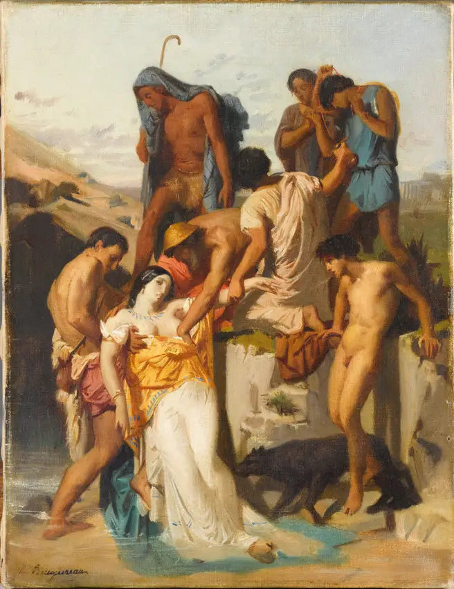 Reproduction du tableau « Zénobie trouvée par les bergers sur les bords de l'Araxe - Bouguereau » par Alpha Reproduction en peinture à l’huile