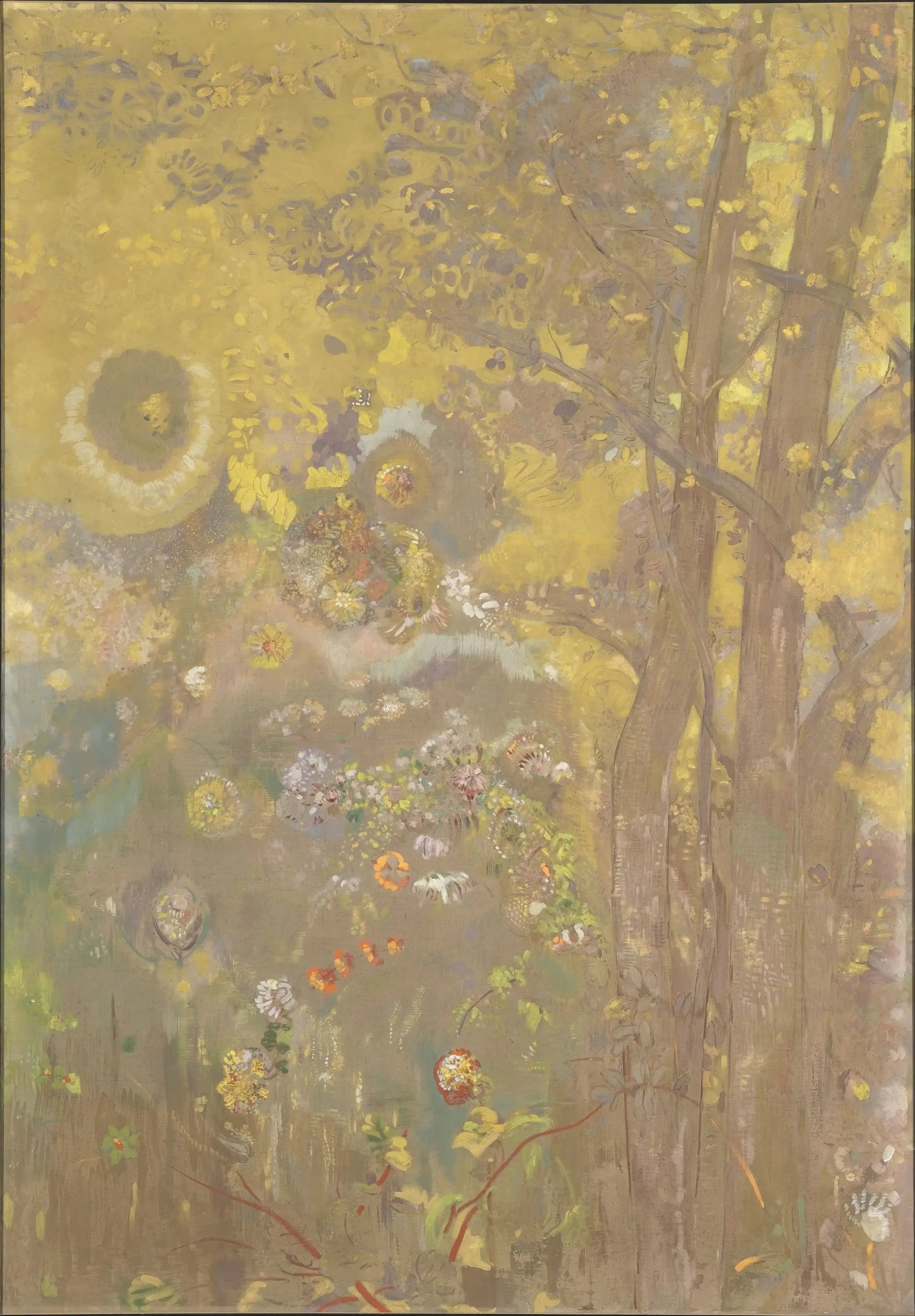 Arbres sur un fond jaune - Odilon Redon - Alpha Reproduction