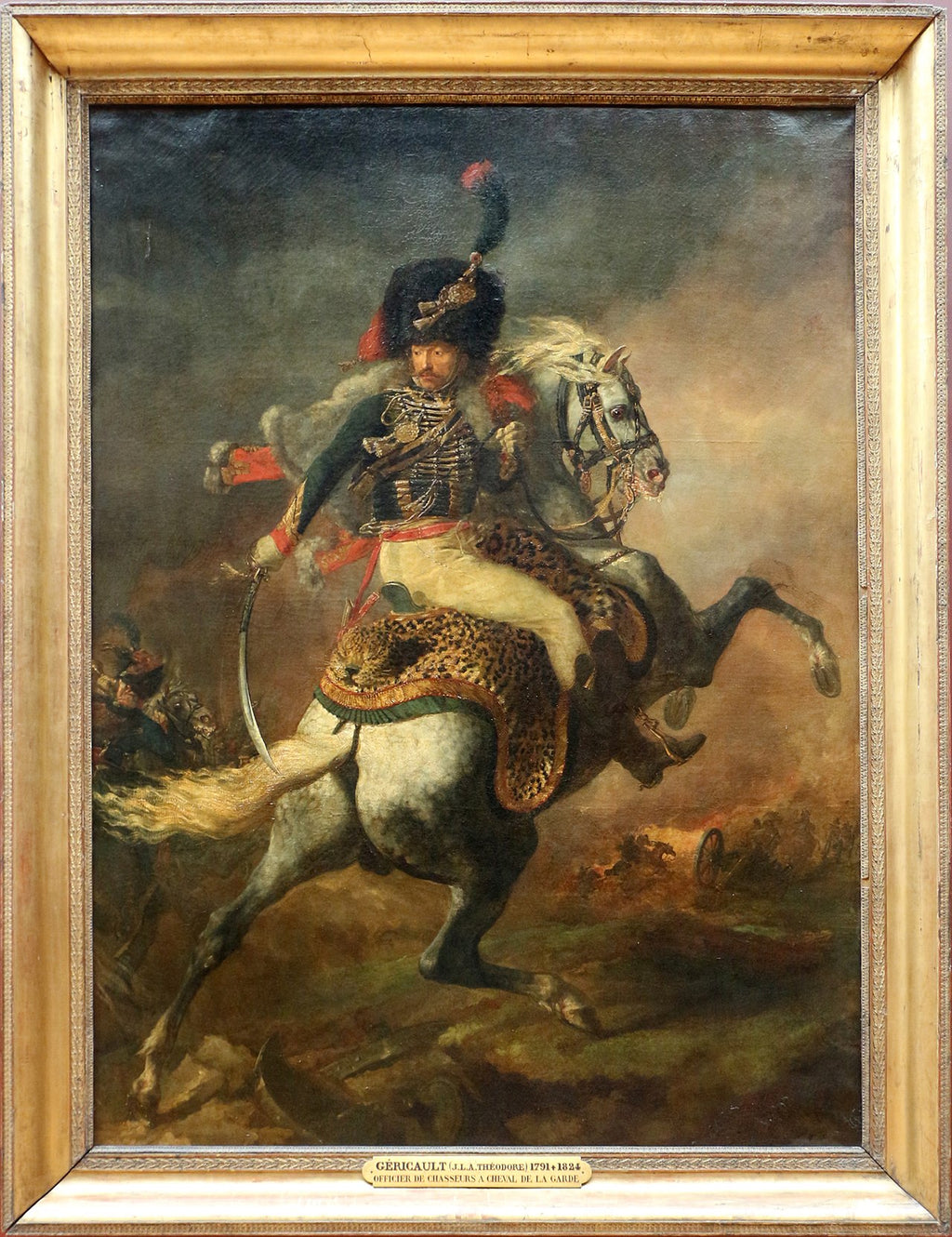 Offiser av jegere til hest fra den keiserlige garde som angriper - Théodore Géricault