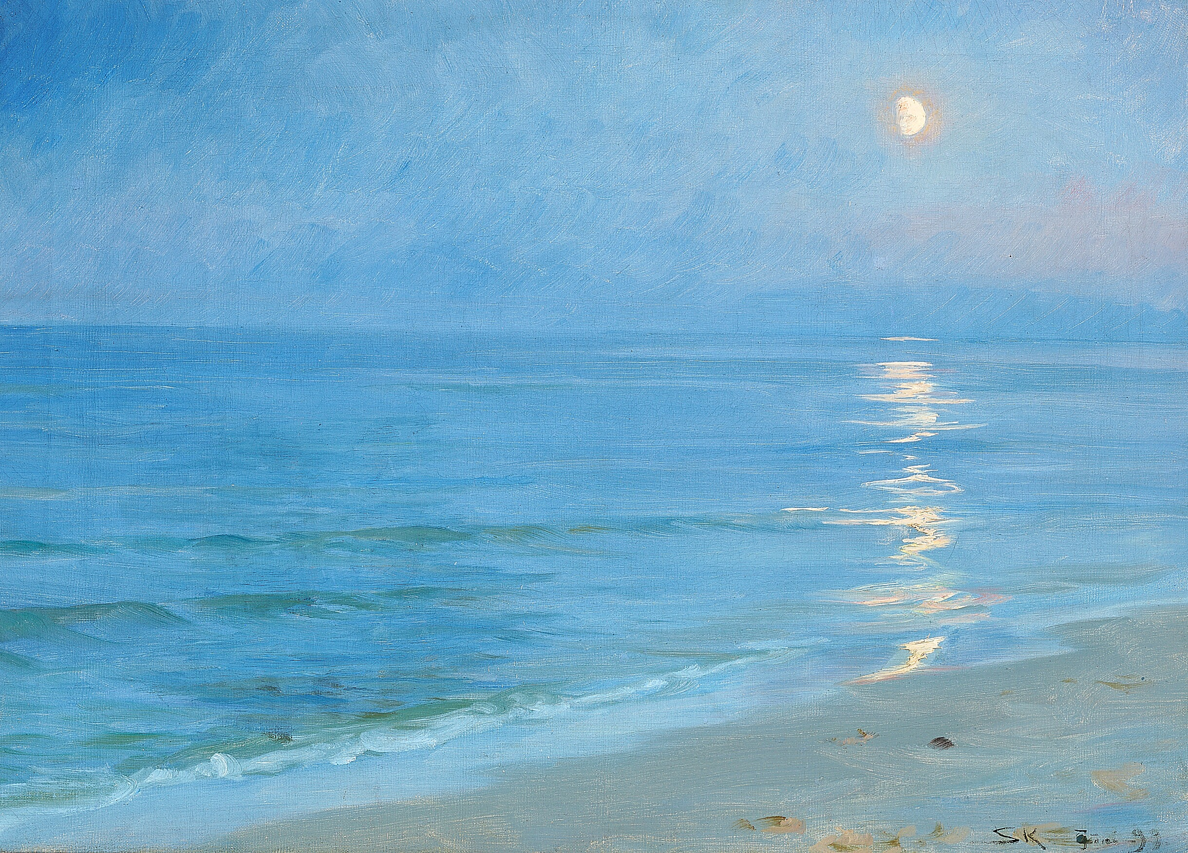 Une plage de Skagen au clair de lune - Peder Severin Krøyer