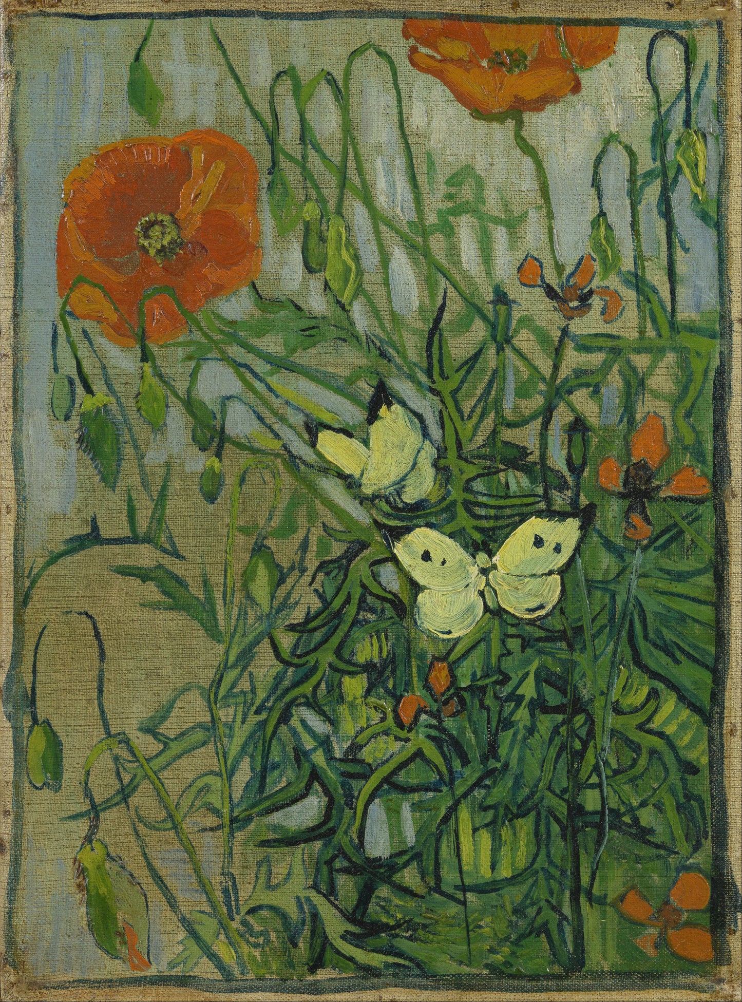 🦋 Sommerfugler og valmuer – Vincent van Gogh (1890)