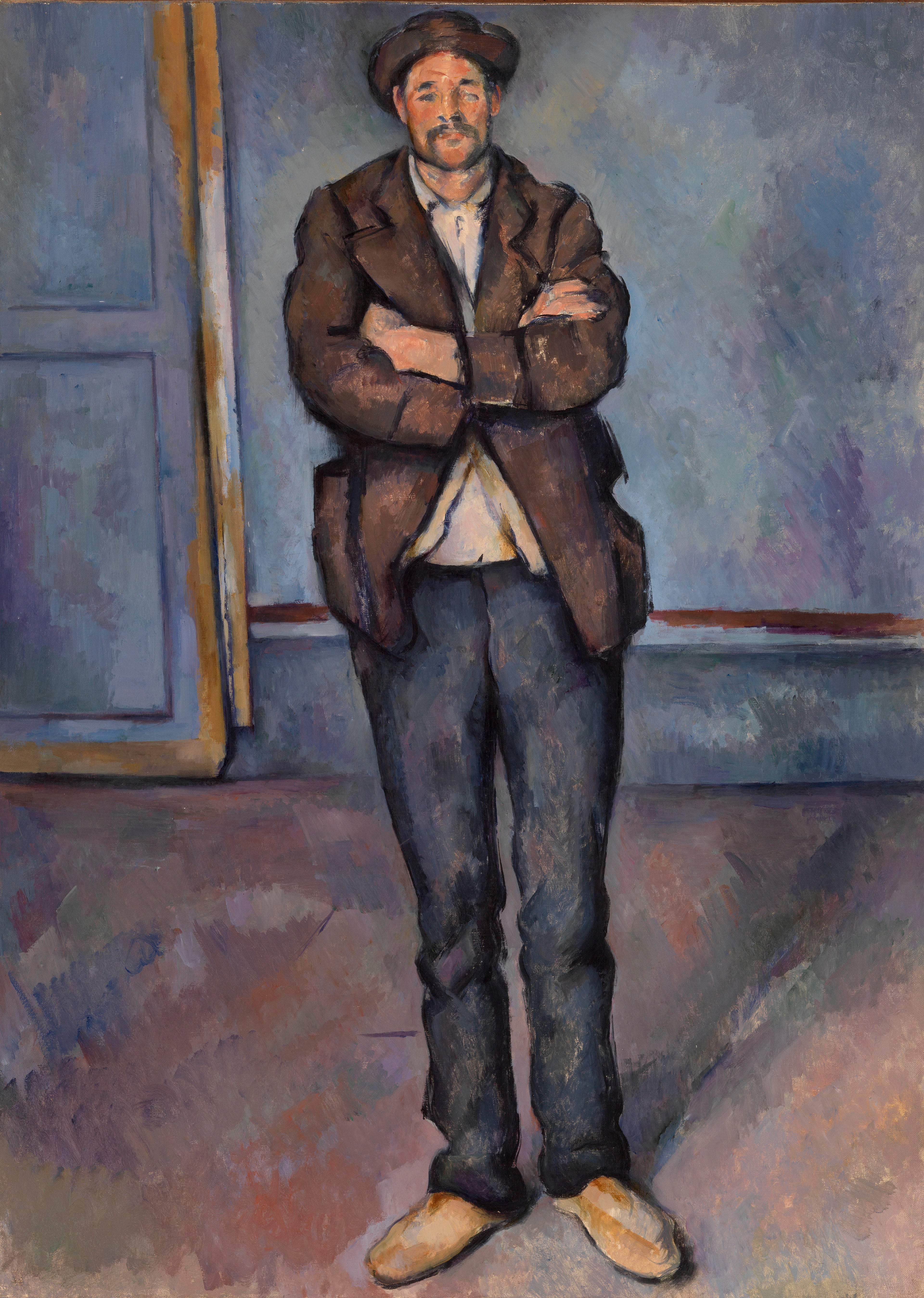 Reproduction du tableau « Paysan debout, les bras croisésPaysan debout, les bras croisés - Paul Cézanne » par Alpha Reproduction en peinture à l’huile