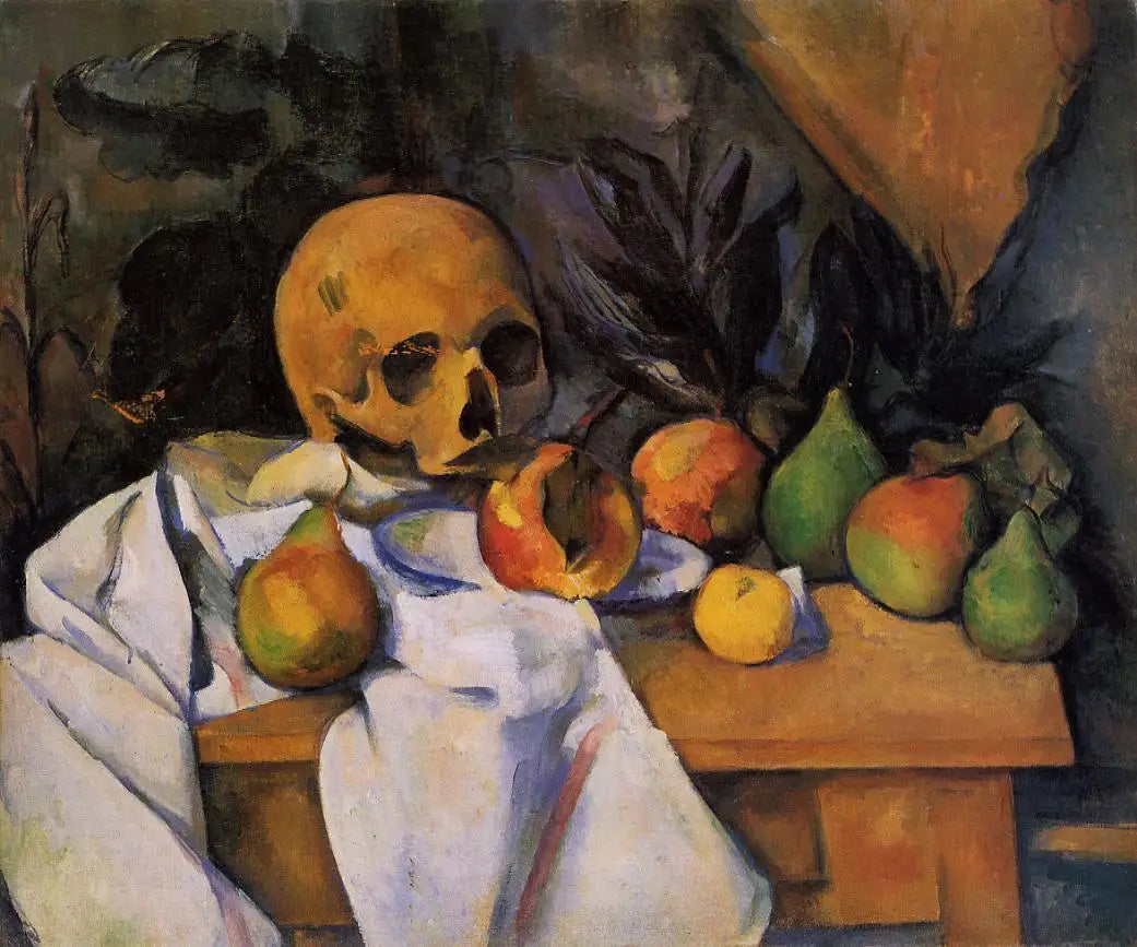 Reproduction du tableau « Nature morte au crâne - Paul Cézanne » par Alpha Reproduction en peinture à l’huile