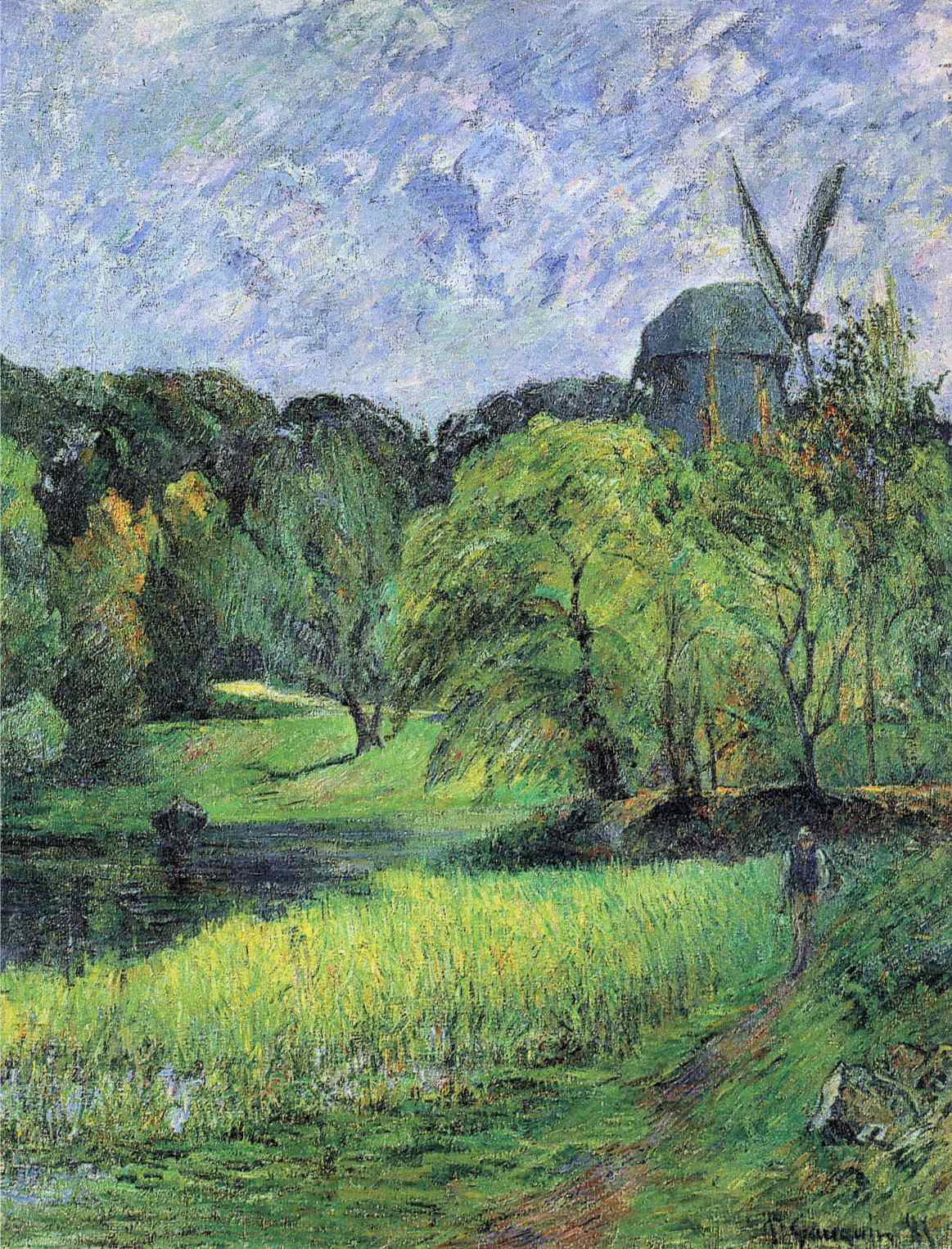 Reproduction du tableau « Le Moulin de la Reine dans le parc Østervold - Paul Gauguin » par Alpha Reproduction en peinture à l’huile