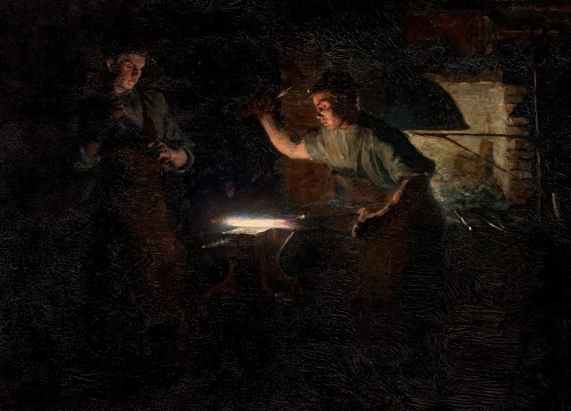 La forge de Henning Jensen à Skagen Østerby. - Peder Severin Krøyer - Alpha Reproduction